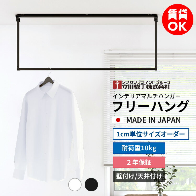 1cm単位 オーダー ハンガーバー 賃貸OK 物干し金物 室内物干し 部屋干し アイアンバー ハンギングバー パイプハンガー 収納バー おしゃれ インテリア デ...
