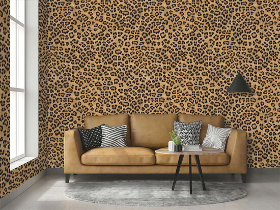 壁紙 クロス のり無し レオパード 柄 動物 奇抜 茶 インテリア デジタルプリント壁紙 お店 新築やリフォームにおすすめ おしゃれ ヒョウ のりなし アニマル 豹柄 毛皮 防カビ 国産 アパレル ペット ショップ 店舗 部屋 寝室 キッチン トイレ リフォーム リメイク リアル