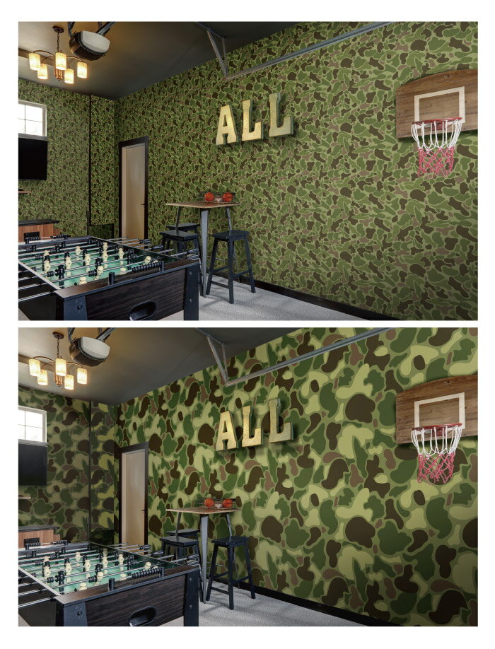クロス のり無し カモフラージュ柄 Camouflage 緑 茶 デジタルプリント壁紙 インダストリアル ブルックリン 内装 店舗 新築やリフォームにおすすめ 壁紙 のりなし 迷彩 カモフラージュ 配送員設置 カモフラ ミリタリー ダックハンター 貼りやすい 部屋 フロッグスキン 店