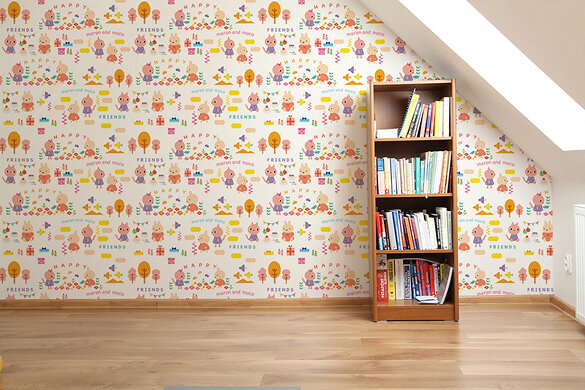 壁紙 クロス 21特集 のりつき ネコ ウサギ 動物のキャラクター キッズルーム 保育園 幼稚園 デジタルプリント壁紙 アニマル柄 子供向け 新築 リフォーム におすすめ 1m単位 かべがみはるこ 動物 子供部屋 切り売り かわいい おしゃれ のり付き 国産 シール キッズ