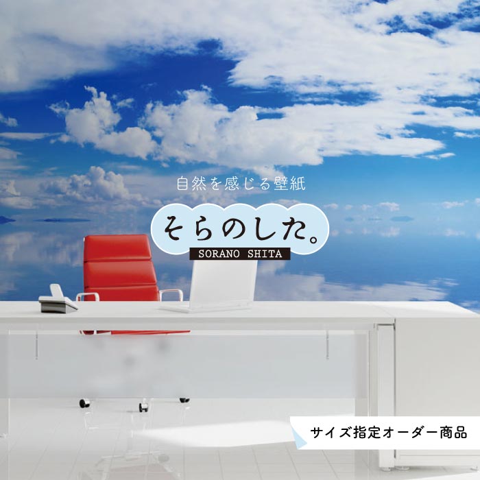 乐天商城 - 【オーダー壁紙】 壁紙 空 おしゃれ 写真 自然 雲 スカイ クラウド 癒し 貼りやすい デザイン 防カビ 日本製 国産 リメイク 模様替え 店舗 天井 部屋 寝室 キッチン リビング トイレ 美しい 風景 景色 白 ブルー かべがみはるこ そらのした。
