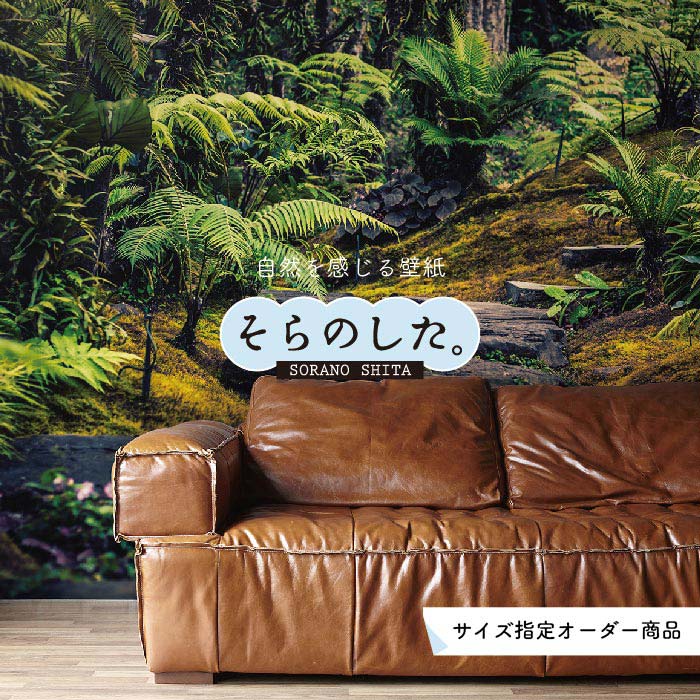 Rakuten - 【オーダー壁紙】 壁紙 ジャングル 森 森林 写真 おしゃれ 自然 癒し 貼りやすい デザイン 防カビ 日本製 国産 リメイク 模様替え 店舗 天井 部屋 寝室 キッチン リビング トイレ 風景 景色 グリーン かべがみはるこ そらのした。 【ss16678】