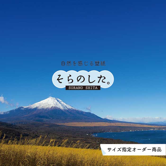 乐天商城 - 【オーダー壁紙】 壁紙 富士山 山 空 雲 写真 綺麗 おしゃれ 美しい 自然 貼りやすい デザイン 防カビ 日本製 国産 リメイク 模様替え 店 部屋 和室 寝室 キッチン リビング トイレ 風景 景色 かべがみはるこ そらのした。