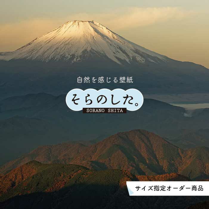 乐天商城 - 【オーダー壁紙】 壁紙 富士山 山 空 雲 写真 綺麗 おしゃれ 美しい 自然 貼りやすい デザイン 防カビ 日本製 国産 リメイク 模様替え 店 部屋 和室 寝室 キッチン リビング トイレ 風景 景色 かべがみはるこ そらのした。