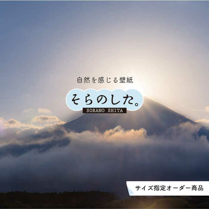 Rakuten - 【オーダー壁紙】 壁紙 富士山 山 空 雲 写真 綺麗 おしゃれ 美しい 自然 貼りやすい デザイン 防カビ 日本製 国産 リメイク 模様替え 店 部屋 和室 寝室 キッチン リビング トイレ 風景 景色 かべがみはるこ そらのした。