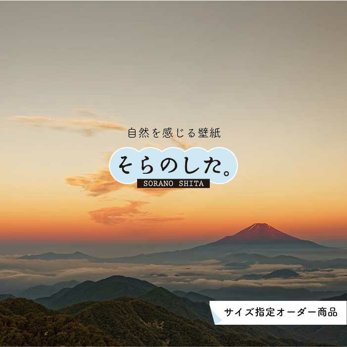 Rakuten - 【オーダー壁紙】 壁紙 富士山 山 空 雲 写真 綺麗 おしゃれ 美しい 自然 貼りやすい デザイン 防カビ 日本製 国産 リメイク 模様替え 店 部屋 和室 寝室 キッチン リビング トイレ 風景 景色 かべがみはるこ そらのした。