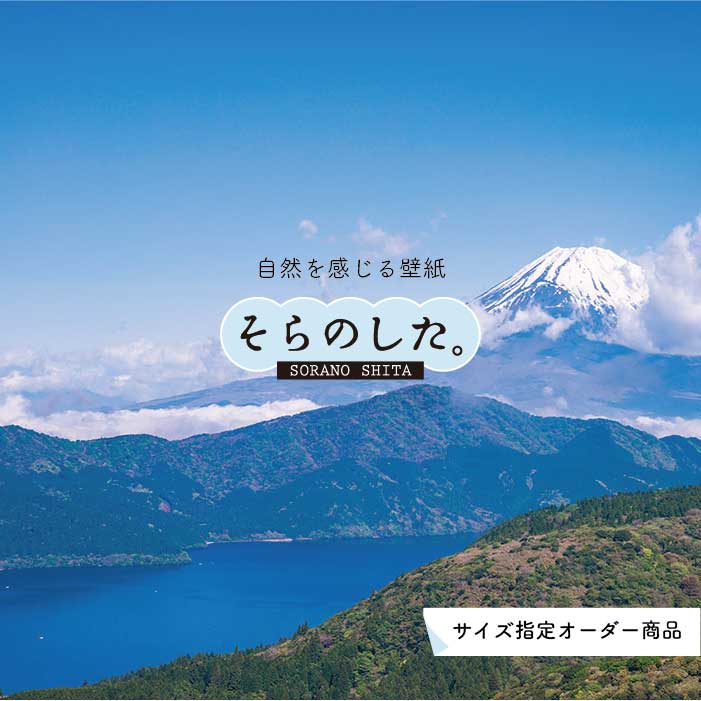 Rakuten - 【オーダー壁紙】 壁紙 富士山 山 空 雲 写真 綺麗 おしゃれ 美しい 自然 貼りやすい デザイン 防カビ 日本製 国産 リメイク 模様替え 店 部屋 和室 寝室 キッチン リビング トイレ 風景 景色 かべがみはるこ そらのした。