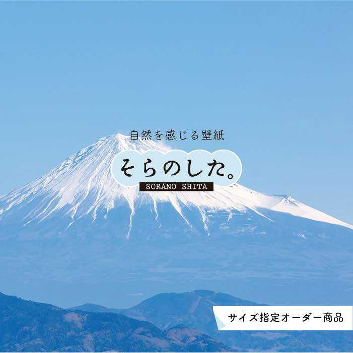 Rakuten - 【オーダー壁紙】 壁紙 富士山 山 空 雲 写真 綺麗 おしゃれ 美しい 自然 貼りやすい デザイン 防カビ 日本製 国産 リメイク 模様替え 店 部屋 和室 寝室 キッチン リビング トイレ 風景 景色 かべがみはるこ そらのした。