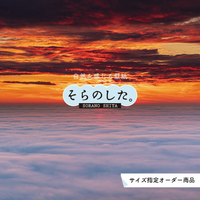 Rakuten - 【オーダー壁紙】 壁紙 空 夕日 おしゃれ 写真 自然 雲 スカイ クラウド 癒し 貼りやすい デザイン 防カビ 日本製 国産 リメイク 模様替え 店舗 天井 部屋 寝室 キッチン リビング トイレ 美しい 風景 景色 オレンジ かべがみはるこ そらのした。