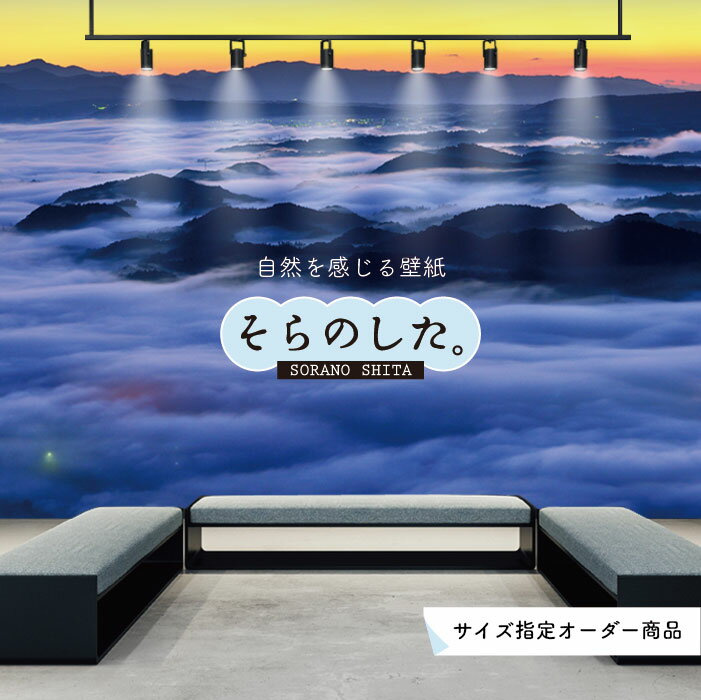 Rakuten - 【オーダー壁紙】 壁紙 雲海 空 おしゃれ 写真 自然 雲 スカイ クラウド 雲の上 癒し 貼りやすい デザイン 防カビ 日本製 国産 リメイク 模様替え 店舗 天井 部屋 寝室 キッチン リビング トイレ 美しい 風景 景色 白 ブルー かべがみはるこ そらのした。