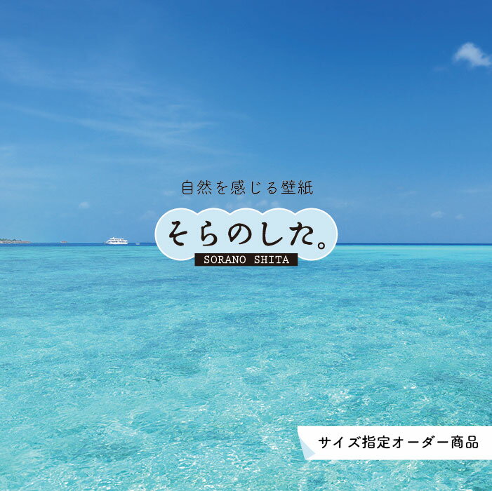 【オーダー壁紙】 壁紙 海 写真 おしゃれ 自然 空 ビーチ リゾート 海岸 砂浜 マリン 貼りやすい デザイン 防カビ 日本製 国産 アクセントクロス リメイク 模様替え 店舗 内装 部屋 寝室 キッチン リビング トイレ 風景 景色 ブルー かべがみはるこ そらのした。(3.0)