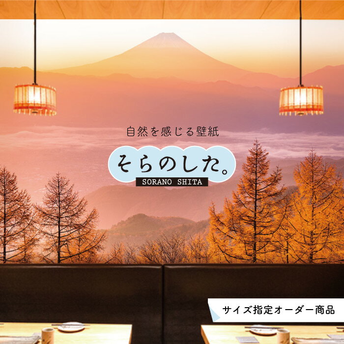 Rakuten - 【オーダー壁紙】 壁紙 富士山 山 空 雲 写真 綺麗 おしゃれ 美しい 自然 貼りやすい デザイン 防カビ 日本製 国産 リメイク 模様替え 店 部屋 和室 寝室 キッチン リビング トイレ 風景 景色 かべがみはるこ そらのした。