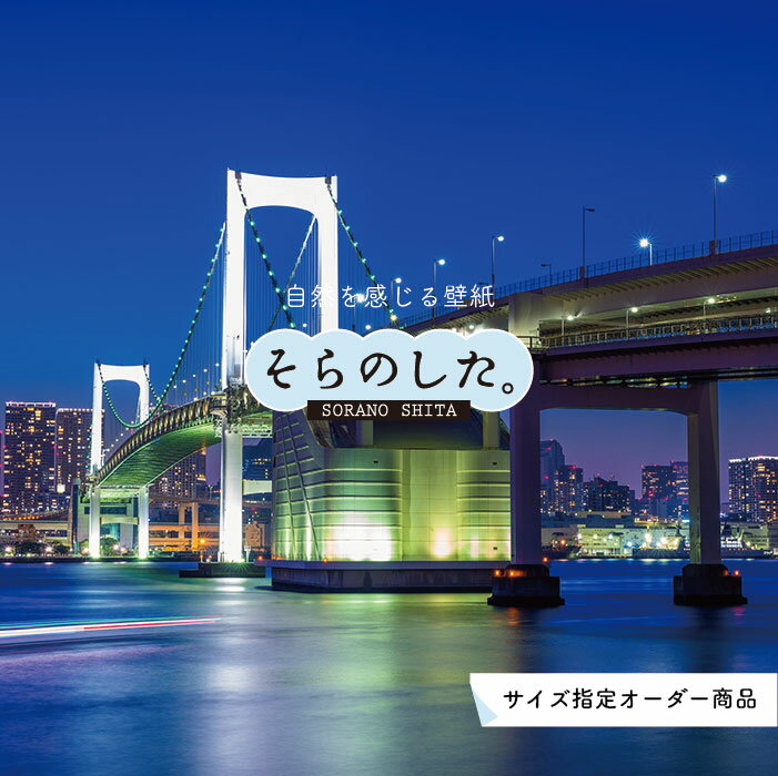 乐天商城 - 【オーダー壁紙】 壁紙 写真 夜景 ロマンチック おしゃれ 都会 ビル 橋 ブリッジ 貼りやすい デザイン 防カビ 日本製 国産 リメイク 模様替え 店 部屋 寝室 キッチン リビング トイレ 風景 景色 絶景 かべがみはるこ そらのした。