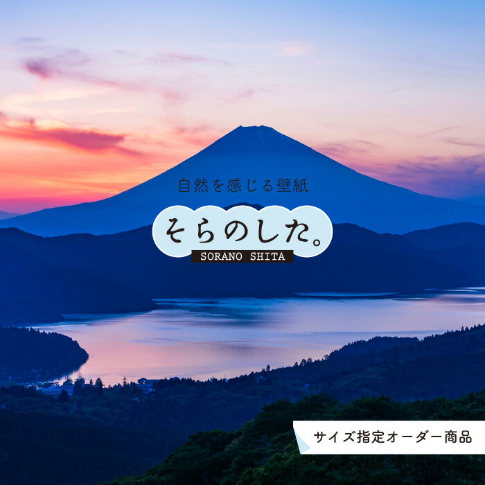 Rakuten - 【オーダー壁紙】 壁紙 富士山 山 空 雲 写真 綺麗 おしゃれ 美しい 自然 貼りやすい デザイン 防カビ 日本製 国産 リメイク 模様替え 店 部屋 和室 寝室 キッチン リビング トイレ 風景 景色 かべがみはるこ そらのした。