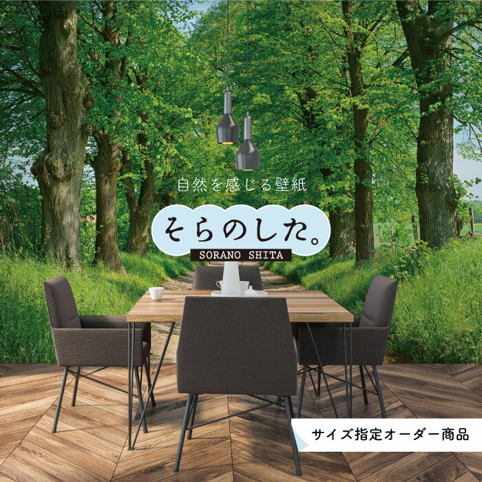 【オーダー壁紙】 壁紙 森林 写真 おしゃれ 自然 爽やか 癒し 貼りやすい デザイン 防カビ 日本製 国産 リメイク 模様替え ホテル オフィス クリニック 部屋 寝室 キッチン リビング トイレ 風景 景色 グリーン かべがみはるこ そらのした。