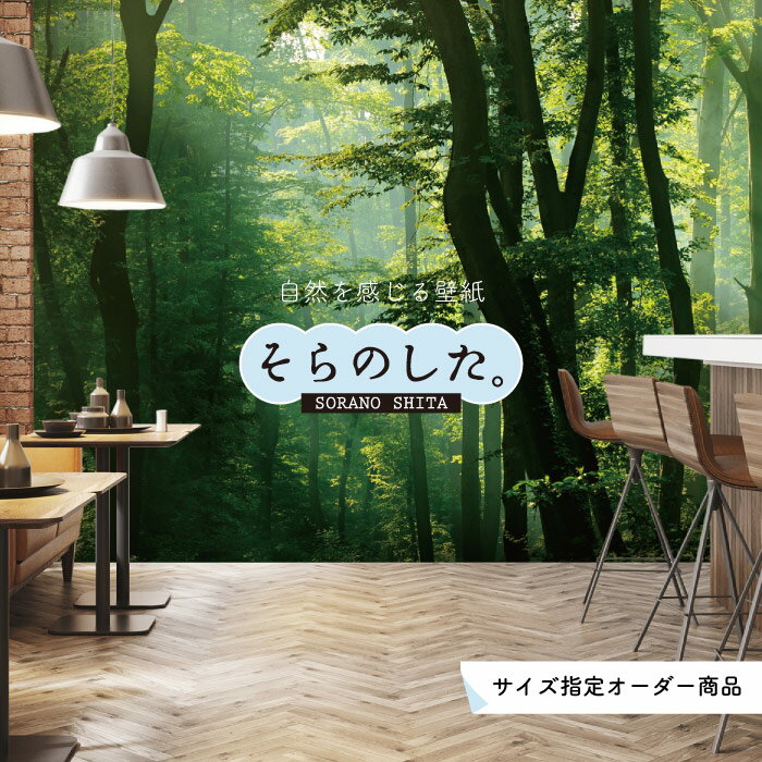【オーダー壁紙】 壁紙 森林 写真 おしゃれ 自然 爽やか 癒し 貼りやすい デザイン 防カビ 日本製 国産..