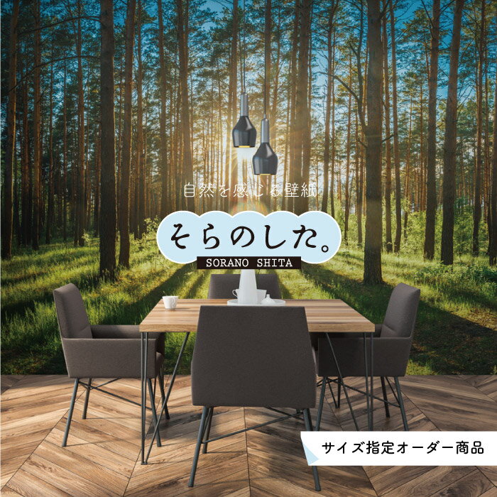 【オーダー壁紙】 壁紙 森林 写真 おしゃれ 自然 爽やか 癒し 貼りやすい デザイン 防カビ 日本製 国産 リメイク 模様替え ホテル オフィス クリニック 部屋 寝室 キッチン リビング トイレ 風景 景色 グリーン かべがみはるこ そらのした。