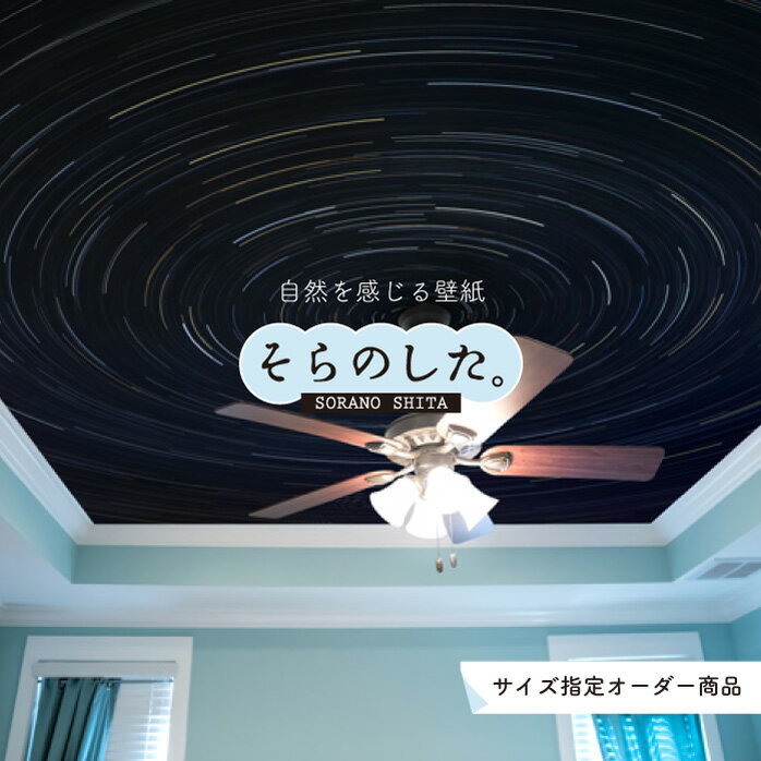 Rakuten - 【オーダー壁紙】 壁紙 星空 宇宙 写真 おしゃれ 綺麗 幻想的 自然 風景 景色 貼りやすい インテリア デザイン 防カビ 日本製 国産 リメイク 模様替え 張り替え カフェ 店舗 天井 寝室 子供部屋 キッチン リビング トイレ かべがみはるこ そらのした。