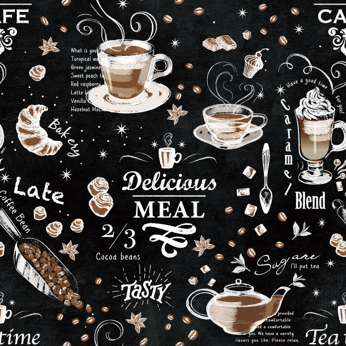 うのにもお得な情報満載 飲食店 商業施設向け 壁紙 クロス のりなし 選べるカラー デザイン かわいい フード チョークアート風 黒板風 貼りやすい 店舗の新築 開業やショップリニューアルにおすすめ カフェ チョーク おしゃれ イラスト ホテル リフォーム のり無し