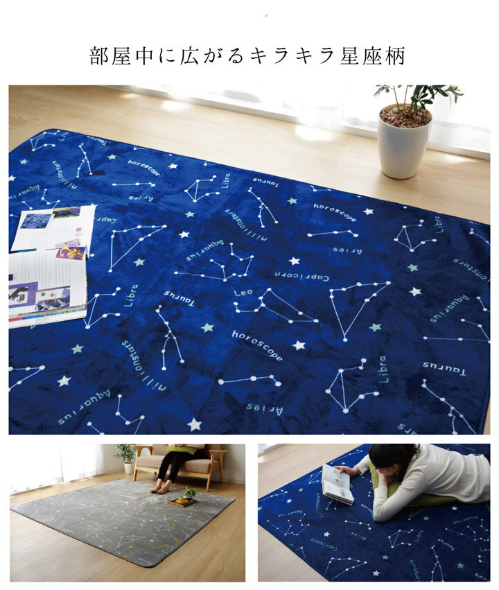 ホットカーペットカバー　抗菌・防臭　ウォッシャブル　フランネル　『WSミリオン　RUG」グレー約185×185cm