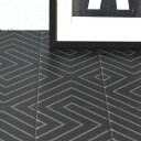 貼ってはがせる床のリメイクシート 「Hatte me Floor(ハッテミーフロア)」フロア モノクロタイル柄　ブラック FL-MNCT-02 （65cm×1m） 壁紙屋本舗