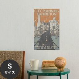 水だけで何度も貼れるはがせる アートポスター 賃貸OK のり付き Hattan Art Poster ハッタンアートポスター City Planning Exhibition / HP-00342 Sサイズ(28cm×45cm) 壁紙屋本舗