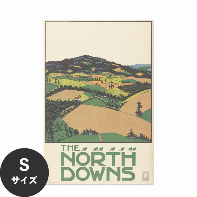 水だけで何度も貼れるはがせる アートポスター 賃貸OK のり付き Hattan Art Poster ハッタンアートポスター The North Downs, London Underground / HP-00350 Sサイズ(30cm×45cm) 砂壁 に 貼れる 壁紙ポスター 壁紙屋本舗