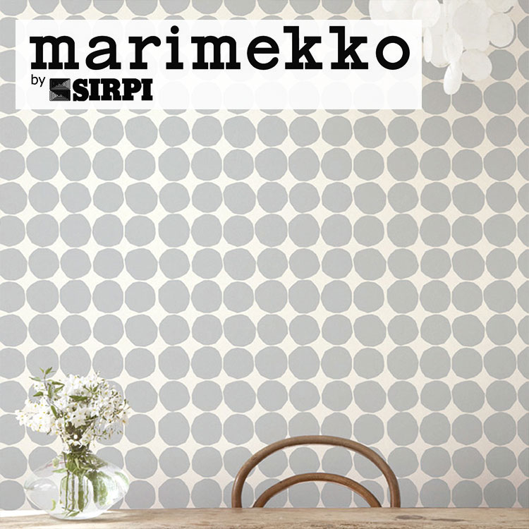 10日30名様20％OFFクーポン 輸入壁紙 marimekko(マリメッコ) Wallcoverings 5 / PIENET KIVET Grey 23380（1ロール(70cm×10m)単位で販売）フリース(不織布)【国内在庫】