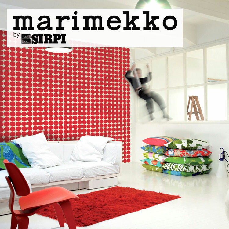 輸入壁紙 marimekko(マリメッコ) Wallcoverings 5 / PIENET KIVET Red 23381（1ロール(70cm×10m)単位で販売）フリース(不織布)【国内在庫】