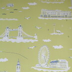 輸入壁紙の切り売り（横巾52cm×1m単位で切売）Yukari Sweeney ユカリ・スウィーニー Wish You Were Here In London Summer Holiday WP-WYWHL-02【国内在庫】