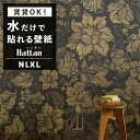 【全品対象クーポン配布中】 水だけで何度も貼れるはがせる 壁紙 賃貸OK のり付きはがせる パッチワーク 壁紙 6枚 約45cm × 45cm Hattan NLXL ハッタン エヌエルエックスエル Paradis Noir HRMRV-01 砂壁 に 貼れる 壁紙 壁紙屋本舗