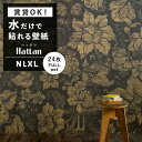 【全品対象クーポン配布中】 水だけで何度も貼れるはがせる 壁紙 賃貸OK のり付きはがせる パッチワーク 壁紙 24枚 約45cm × 45cm Hattan NLXL ハッタン エヌエルエックスエル Paradis Noir HRMRV-01 フルセット 砂壁 に 貼れる 壁紙 壁紙屋本舗