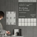 はがせるバースデーアートポスター クリームタイポ フリース のりなし・シールタイプ A2 A3 Room No.0 賃貸 モノトーン インテリア 部屋 シンプル...