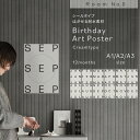 【全品対象クーポン配布中】はがせるバースデーアートポスター クリームタイポ 耐水 シールタイプ A1 A2 A3 Room No.0 賃貸 モノトーン インテリ...