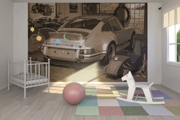 乗り物 のりもの 男の子 ボーイズの壁紙 輸入 カスタム壁紙 PHOTOWALL / Porsche 911 - Sepia (e12066) 貼ってはがせるフリース壁紙(不織布) 【海外取り寄せのため1カ月程度でお届け】 【代引き不可】