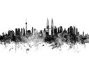 建築 建物 アート 絵画の壁紙 輸入 カスタム壁紙 PHOTOWALL / Kuala Lumpur Skyline Black (e25375) 貼ってはがせるフリース壁紙(不織布) 【海外取り寄せのため1カ月程度でお届け】 【代引き不可】