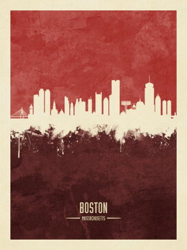 カスタム壁紙の壁紙 輸入 カスタム壁紙 PHOTOWALL / Boston Massachusetts Skyline Red (e310739) 貼ってはがせるフリース壁紙(不織布) 【海外取り寄せのため1カ月程度でお届け】 【代引き不可】