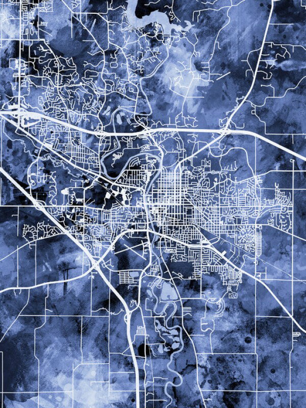 アイオワ州 地図 水彩 青の壁紙 輸入 カスタム壁紙 輸入壁紙 カスタム壁紙 PHOTOWALL / Iowa City Map (e311471) 貼ってはがせるフリース壁紙(不織布) 【海外取寄せ商品】 【代引き・後払い不可】