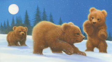こぐま キッズ 雪 月の壁紙 輸入 カスタム壁紙 PHOTOWALL / Follow the Bear (e312609) 貼ってはがせるフリース壁紙(不織布) 【海外取り寄せのため1カ月程度でお届け】 【代引き・後払い不可】
