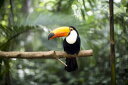 オオハシ 鳥の壁紙 輸入 カスタム壁紙 輸入壁紙 カスタム壁紙 PHOTOWALL / Toucan on the branch (e315857) 貼ってはがせるフリース壁紙(不織布) 【海外取寄せ商品】 【代引き・後払い不可】