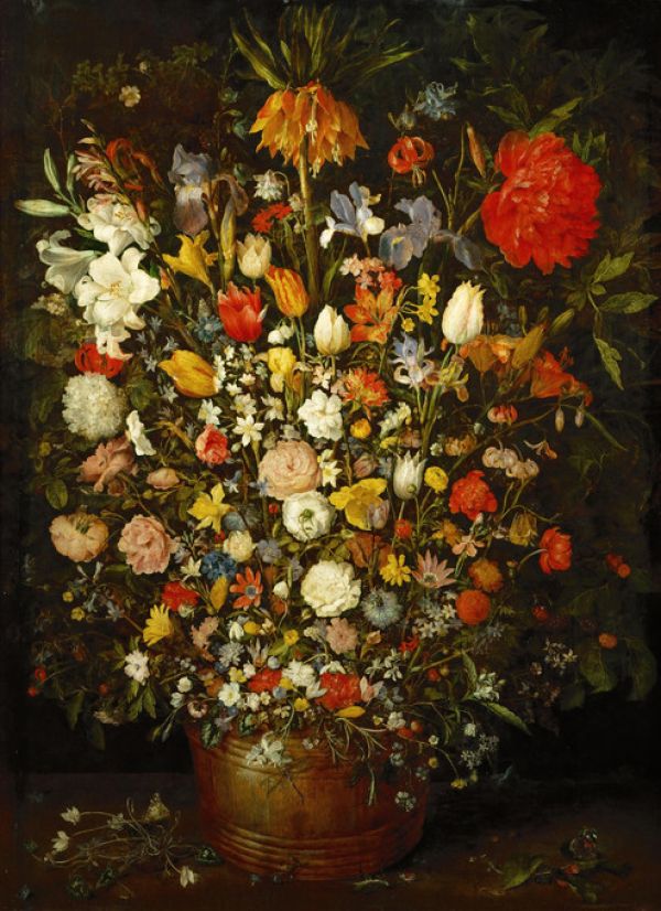 ピーテル・ブリューゲル 花 静物画 絵画の壁紙 輸入 カスタム壁紙 輸入壁紙 カスタム壁紙 PHOTOWALL / Flower Bouquets - Pieter Bruegel (e317054) 貼ってはがせるフリース壁紙(不織布)  
