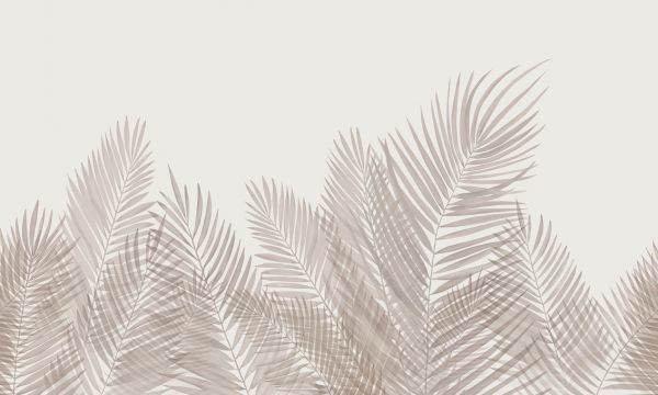 パームリーフ 葉 植物 トロピカル ボタニカル 茶色 ブラウン ベージュの壁紙 輸入 カスタム壁紙 輸入壁紙 カスタム壁紙 PHOTOWALL / Swaying Palm Leaves - Sepia (e321953) 貼ってはがせるフリース壁紙(不織布)  