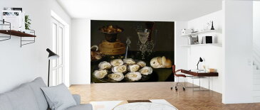 静物画 牡蠣、果物、キャンディー、ワインの載った皿 絵画 クラシックアート 古典絵画の壁紙 輸入 カスタム壁紙 PHOTOWALL / Early 17Th Century Flemish School (e322209) 貼ってはがせるフリース壁紙(不織布) 【海外取寄せ商品】 【代引き・後払い不可】