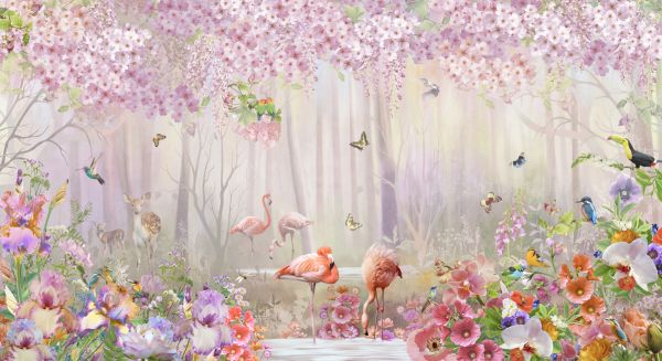 եߥ Ļ   ԥ󥯤ɻ ͢ ɻ ͢ɻ ɻ PHOTOWALL / Flamingos Paradise (e326487) ŽäƤϤե꡼ɻ(Կ) ڳ󤻾ʡ ʧԲġ