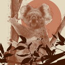 コアラ 動物 イラスト コラージュ 赤　レッドの壁紙 輸入 カスタム壁紙 PHOTOWALL / Pop Art Koala (e324946) 貼ってはがせるフリース壁紙(不織布) 【海外取り寄せのため1カ月程度でお届け】 【代引き・後払い不可】