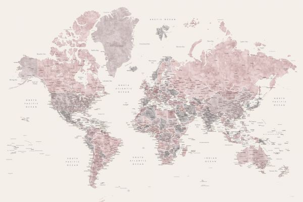 世界地図 ワールドマップ ピンクの壁紙 輸入 カスタム壁紙 輸入壁紙 カスタム壁紙 PHOTOWALL / World Map with Cities (e325693) 貼ってはがせるフリース壁紙(不織布) 【海外取寄せ商品】 【代引き・後払い不可】