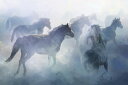 馬 ウマ 動物 光 霧 絵画の壁紙 輸入 カスタム壁紙 輸入壁紙 カスタム壁紙 PHOTOWALL / Horses in Foggy Vision III - Watercolor (e331089) 貼ってはがせるフリース壁紙(不織布) 【海外取寄せ商品】 【代引き・後払い不可】
