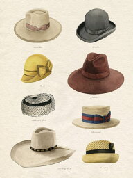 帽子 イラスト ビンテージ アンティークの壁紙 輸入 カスタム壁紙 輸入壁紙 カスタム壁紙 PHOTOWALL / Vintage Hats (e333631) 貼ってはがせるフリース壁紙(不織布) 【海外取寄せ商品】 【代引き・後払い不可】