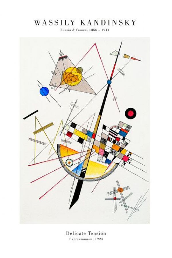 アート 絵画 抽象画 現代アート wassily kandinsky ワシリー カンディンスキー 幾何学 白 ホワイトの壁紙 輸入 カスタム壁紙 PHOTOWALL / Delicate Tension (e93232) 貼ってはがせるフリース壁紙(不織布)  