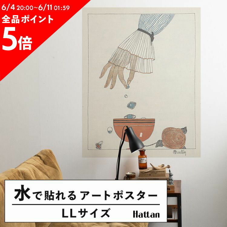 10日30名様20％OFFクーポン 水だけで何度も貼れるはがせる アートポスター 賃貸OK のり付き Hattan Art Poster ハッタンアートポスター Gazette du Bon Ton. Art - Modes & Frivolit?s / HP-00365 LLサイズ(90cm×114cm) 砂壁 に 貼れる 壁紙ポスター 壁紙屋本舗